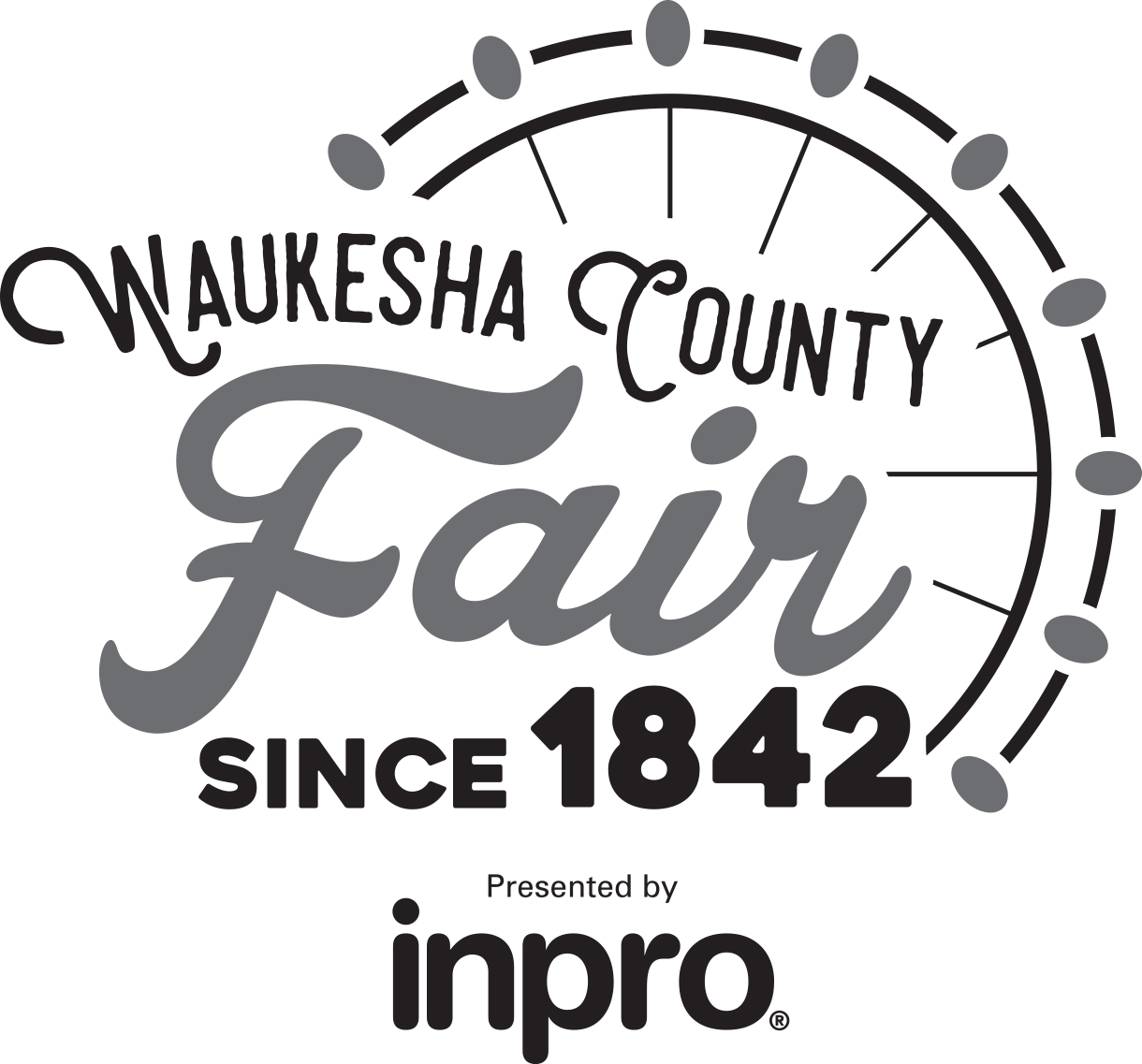 Waukesha County Fair 2018 Grayscale Logo