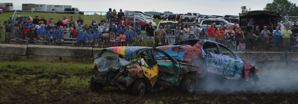 Come see the demolition derby when you're at the fair Saturday afternoon